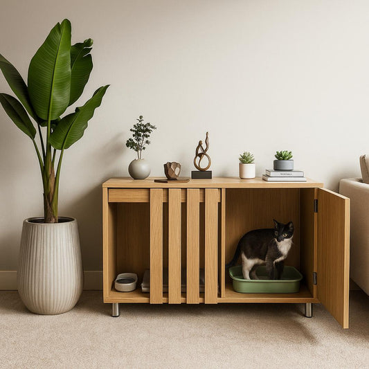 DIY Indoor Cat Enclosure Plan: Litter Box, Rest & Feeding Station (PDF)