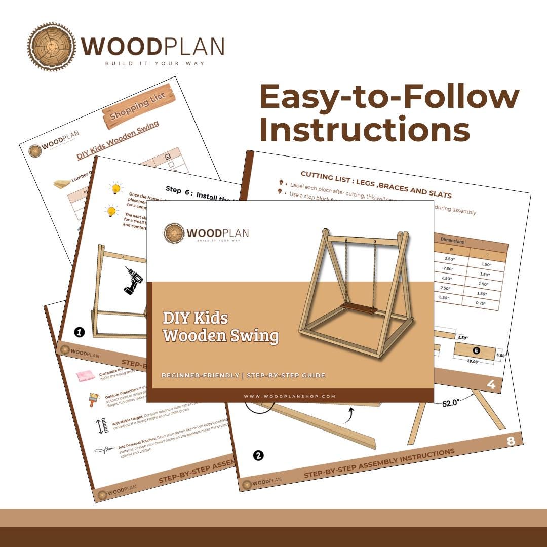 2-in-1 Kids Swing & Baby Cradle Woodworking Plan (PDF Download)