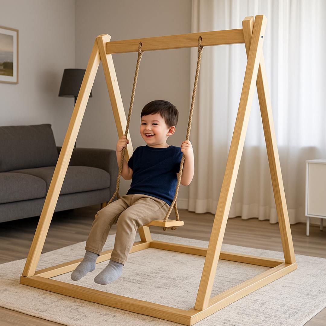 2-in-1 Kids Swing & Baby Cradle Woodworking Plan (PDF Download)