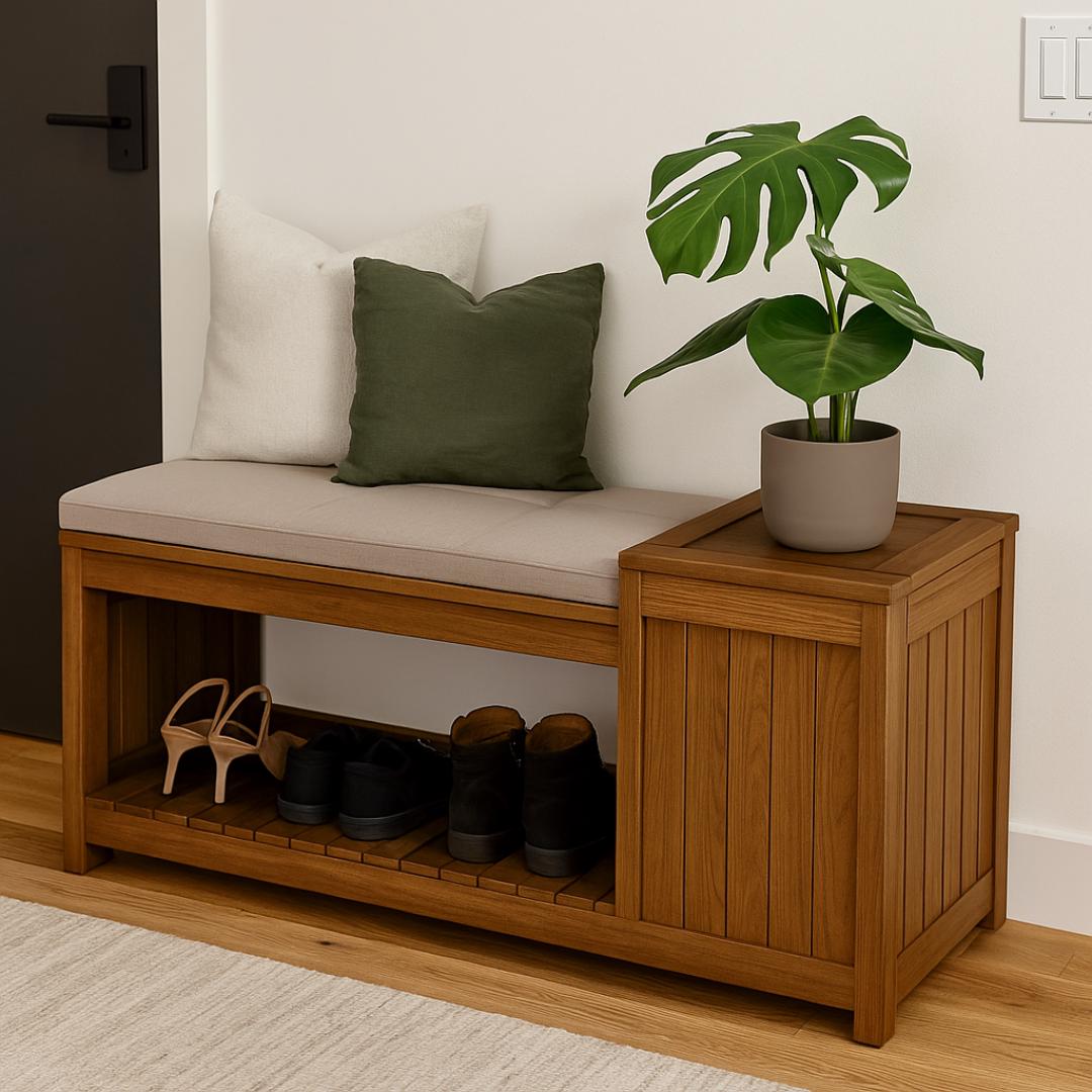 DIY Small Entryway Bench with Storage and Seat | Woodworking PDF PLAN