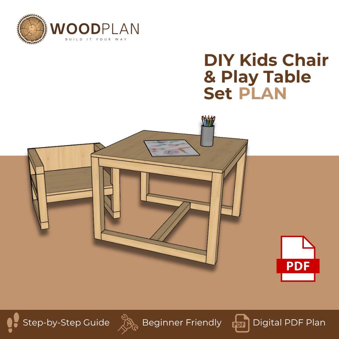Kids Cube Chair & Activity Table Set Plan: Beginner DIY (PDF Pattern)