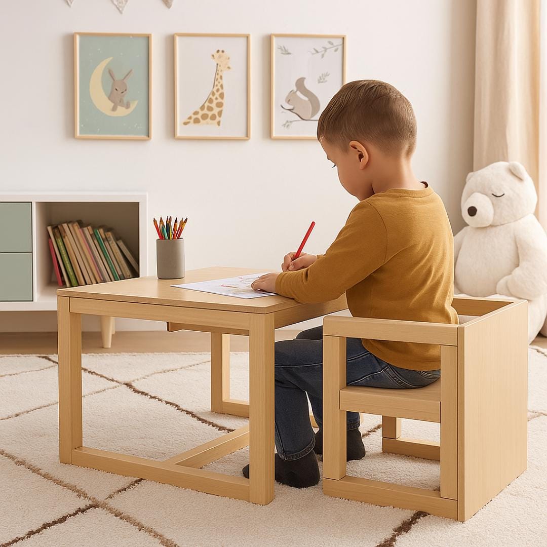 Kids Cube Chair & Activity Table Set Plan: Beginner DIY (PDF Pattern)