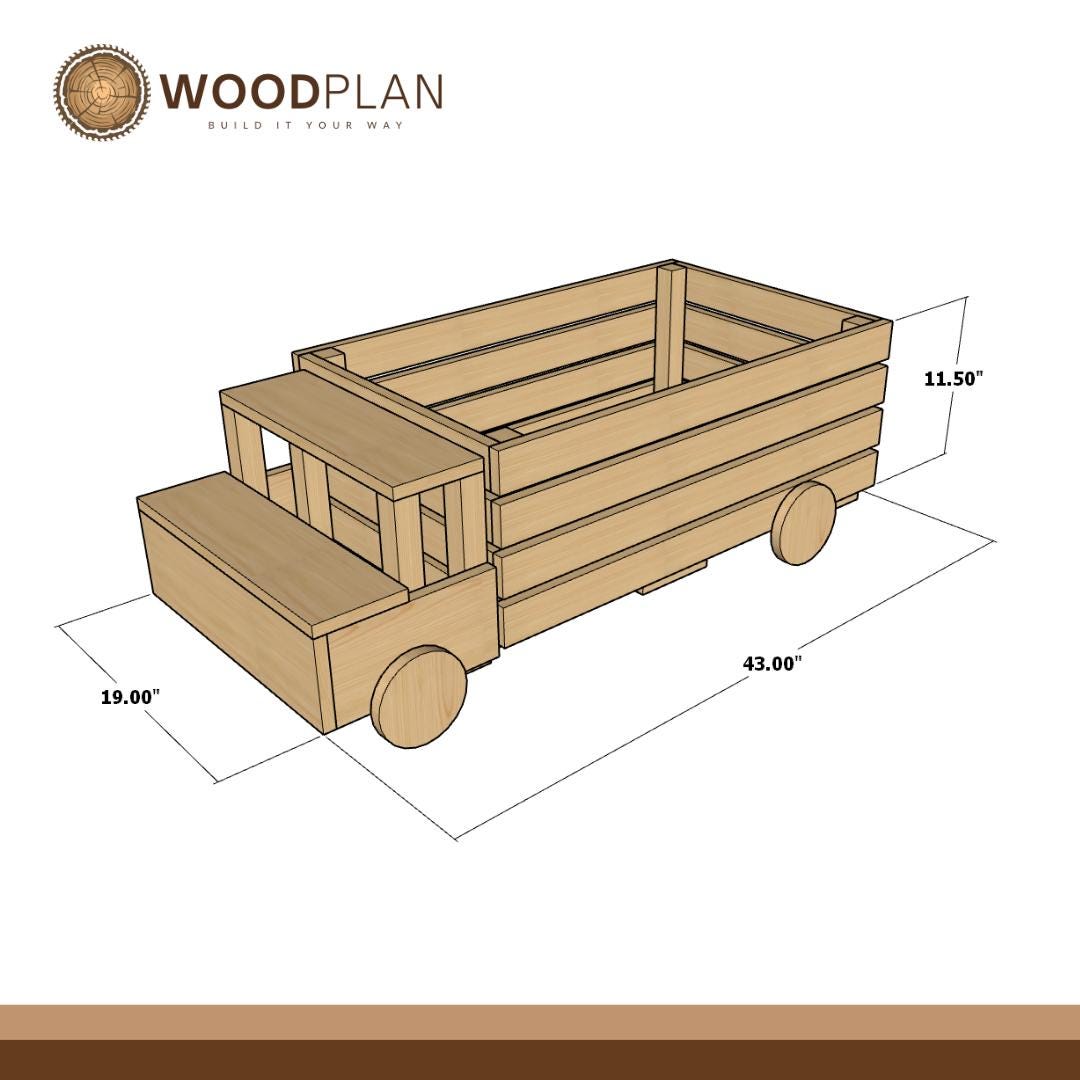 Christmas Truck Plan PDF | Wooden Holiday Pickup Display or Kids’ Push Truck | Beginner DIY