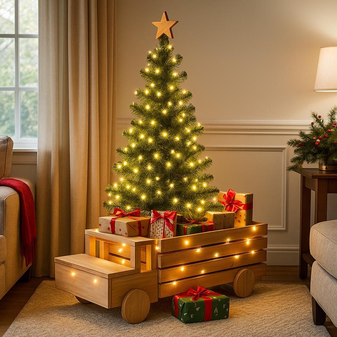 Christmas Truck Plan PDF | Wooden Holiday Pickup Display or Kids’ Push Truck | Beginner DIY