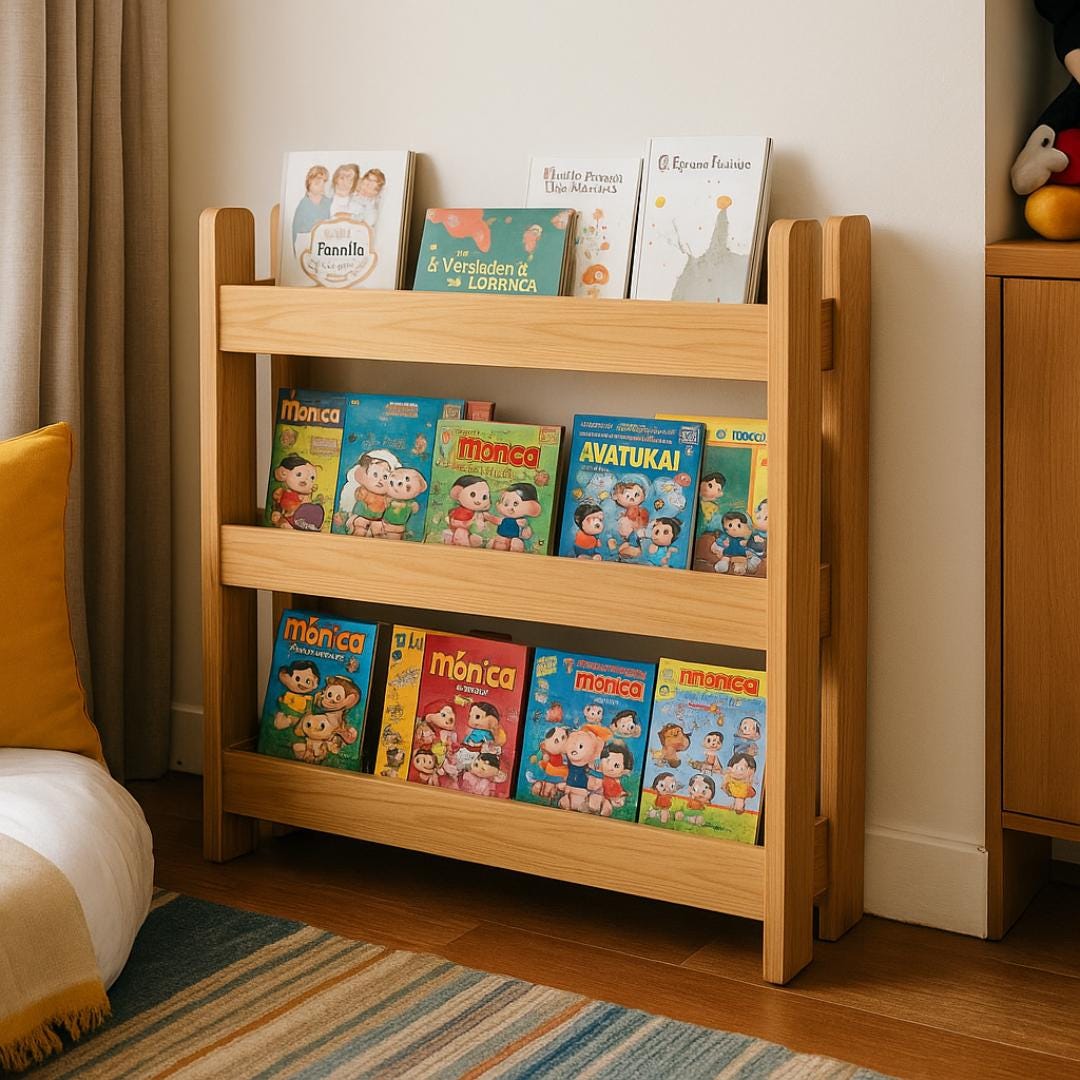 Kids Front‑Facing Bookshelf Plan PDF | Montessori Display Rack | Beginner DIY
