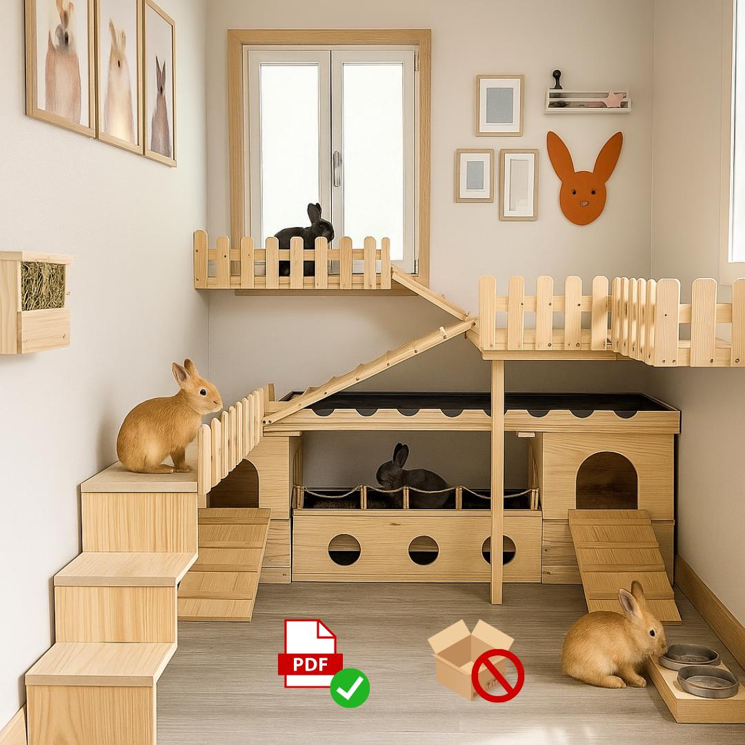 Custom Bunny Playground Plan for Claire – Castles, Tunnel, Platforms & Sleepy Area