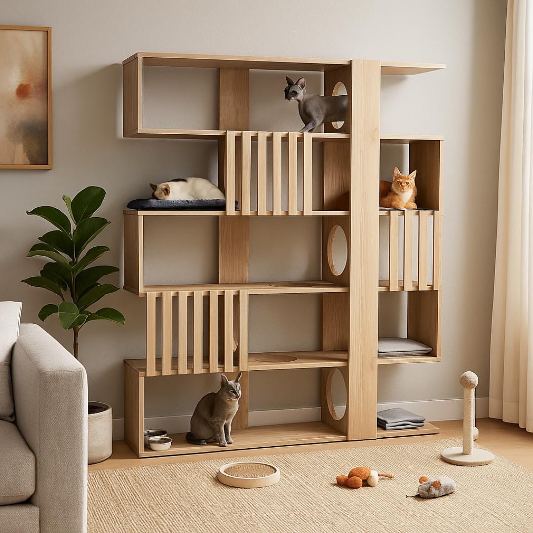 Cat Wall Shelves Plan PDF | DIY Modular Vertical Playground