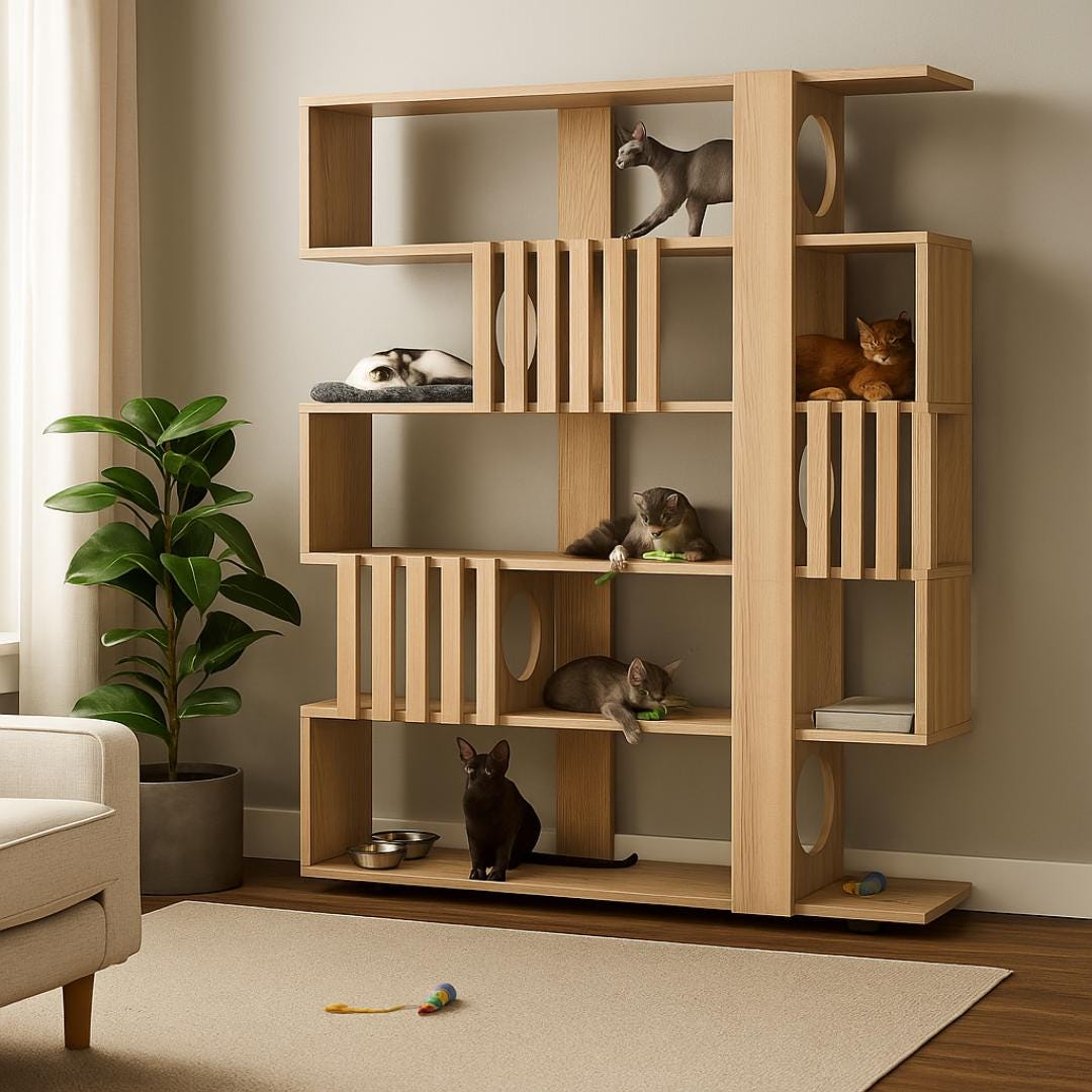 Cat Wall Shelves Plan PDF | DIY Modular Vertical Playground