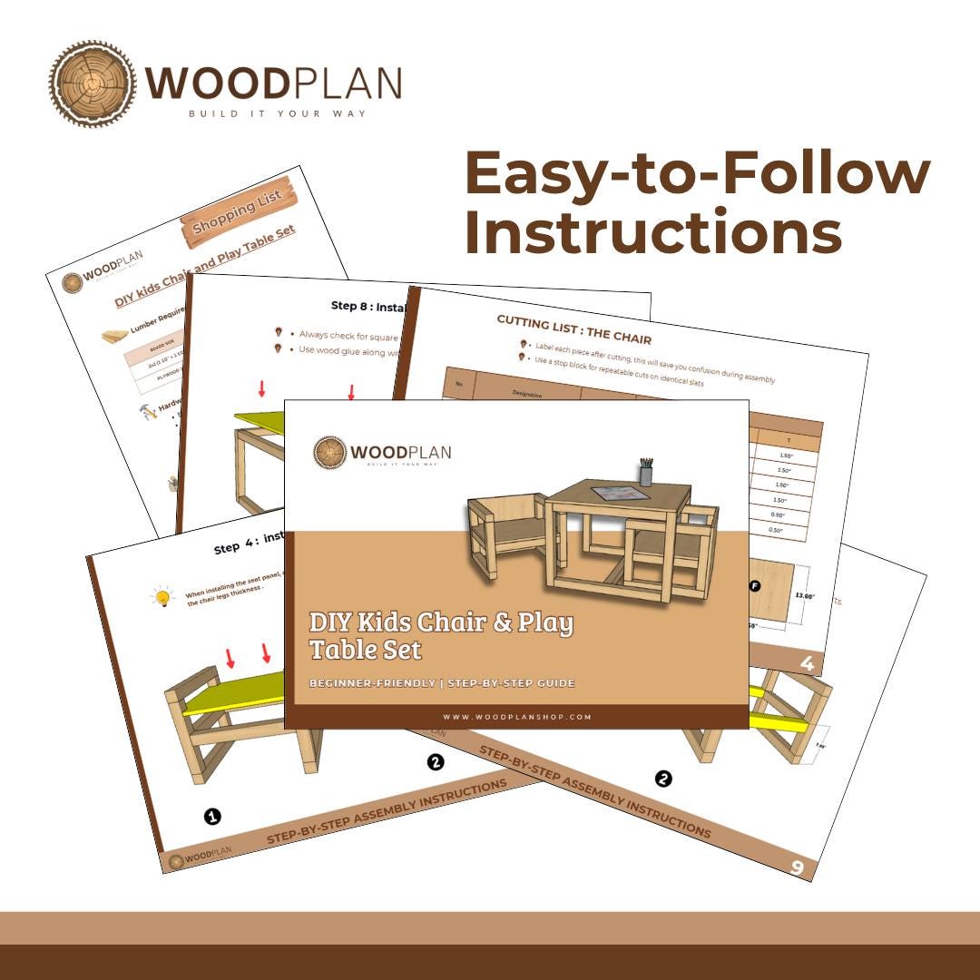 Kids Cube Chair & Activity Table Set Plan: Beginner DIY (PDF Pattern)