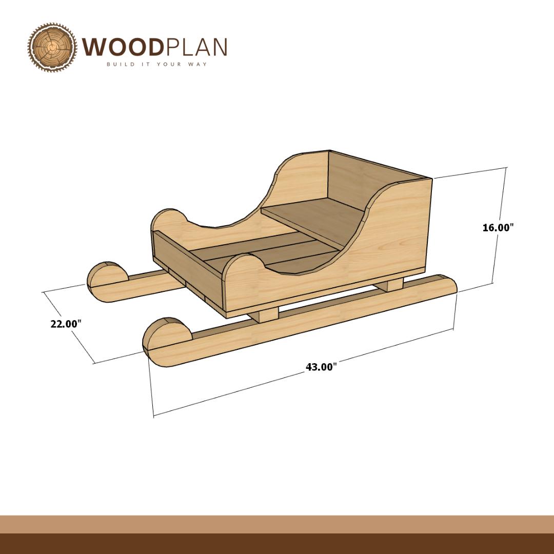 DIY Christmas Sleigh Bed Plan PDF | Rolling Wheels, Holiday Sign