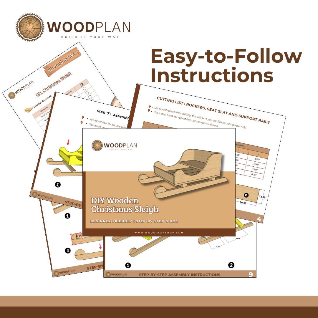 DIY Christmas Sleigh Bed Plan PDF | Rolling Wheels, Holiday Sign
