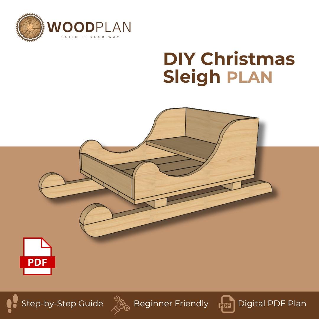 DIY Christmas Sleigh Bed Plan PDF | Rolling Wheels, Holiday Sign