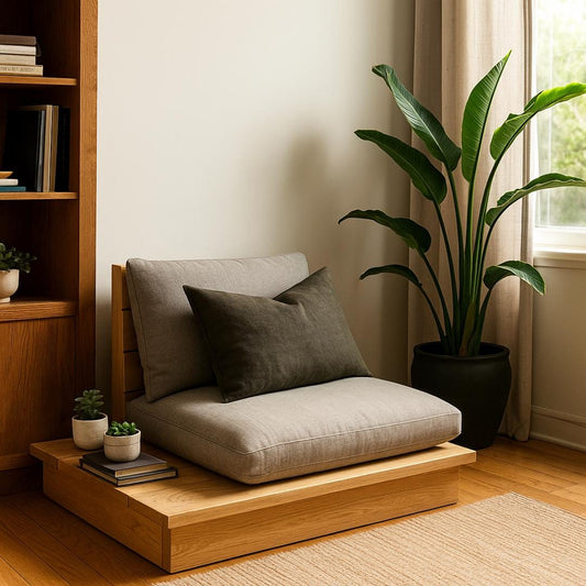 Japanese Style Single Sofa Plan | Minimalist Platform Chair, Zen-Inspired DIY