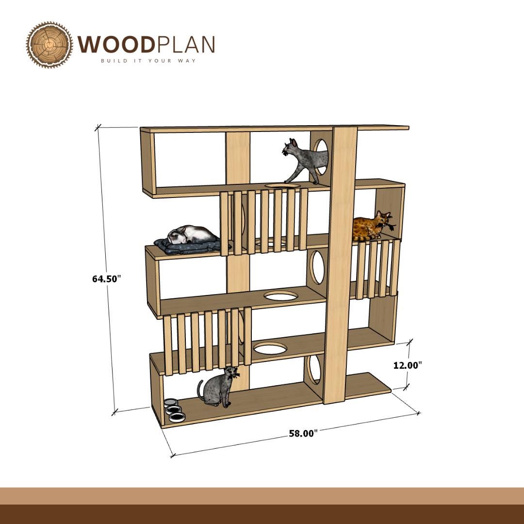 Cat Wall Shelves Plan PDF | DIY Modular Vertical Playground