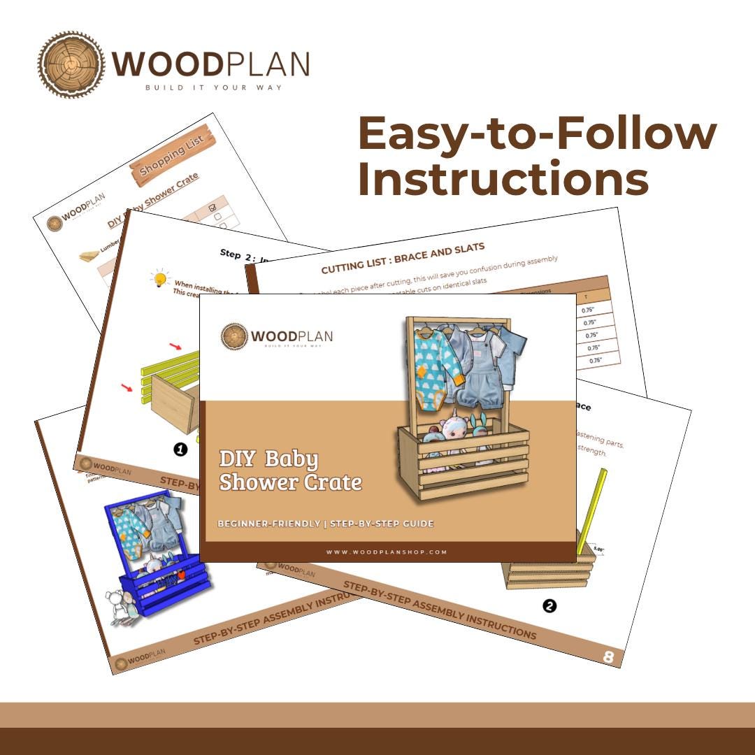 Wooden Closet Crate with Hanger | Rolling Storage Organizer | Nursery Basket Plan PDF