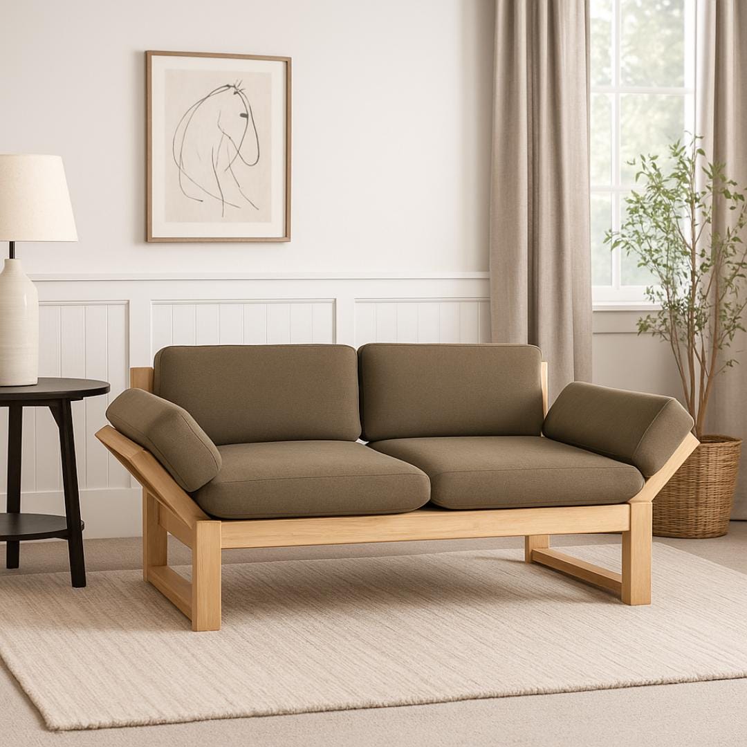 Minimalist DIY Sofa Plan PDF | Customizable Seat Cushion, Removable Cover, Modern Frame | Beginner–Intermediate DIY