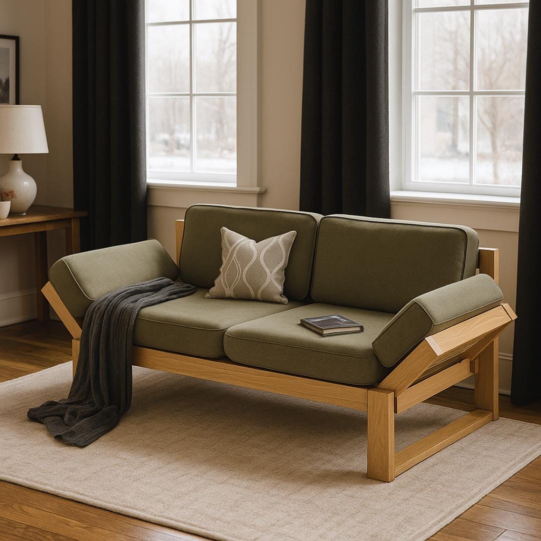 Minimalist DIY Sofa Plan PDF | Customizable Seat Cushion, Removable Cover, Modern Frame | Beginner–Intermediate DIY