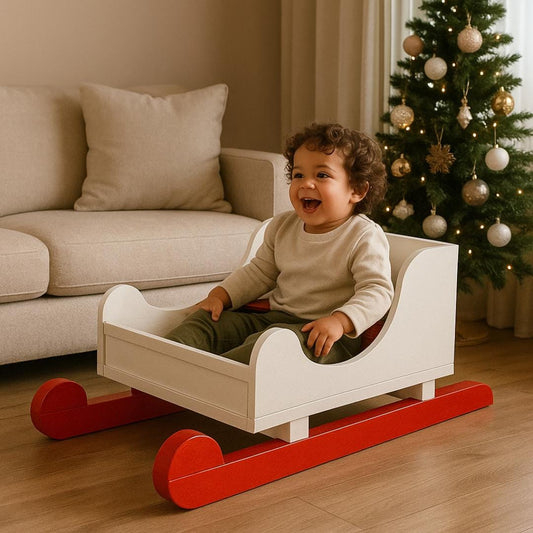 DIY Christmas Sleigh Bed Plan PDF | Rolling Wheels, Holiday Sign