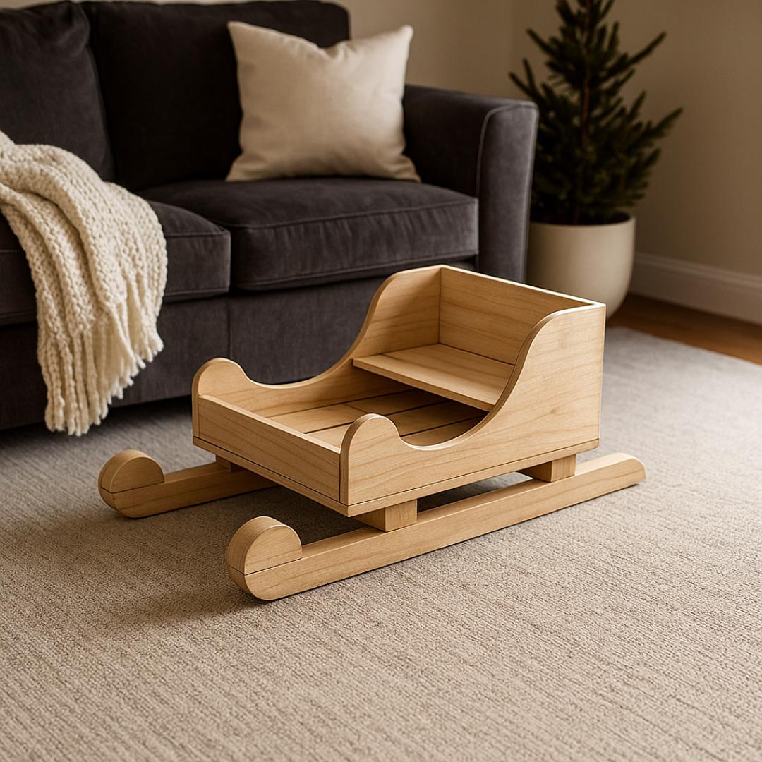 DIY Christmas Sleigh Bed Plan PDF | Rolling Wheels, Holiday Sign