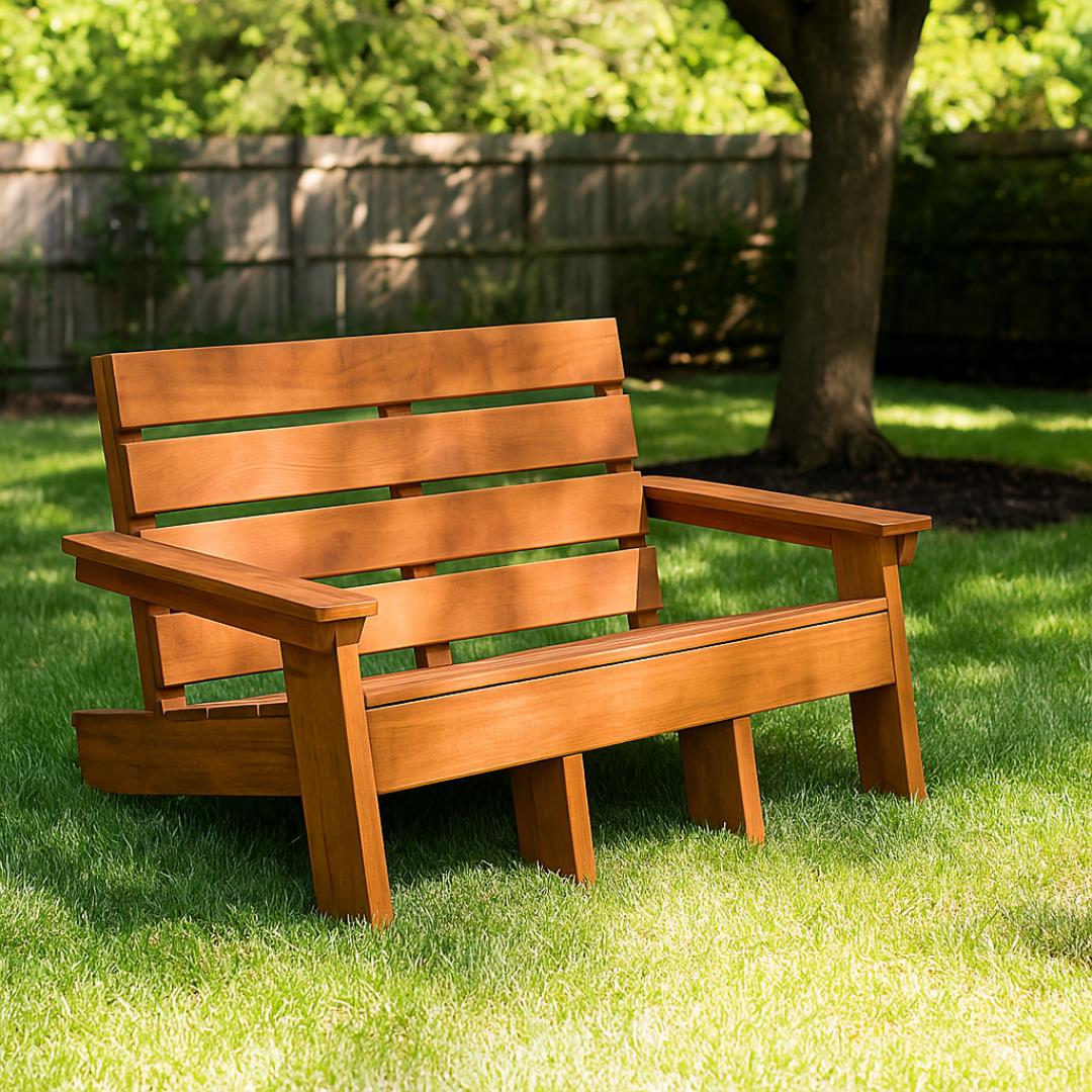 Double Adirondack Chair Plan PDF | Two-Seat Wide Design, Outdoor Furniture, DIY Project