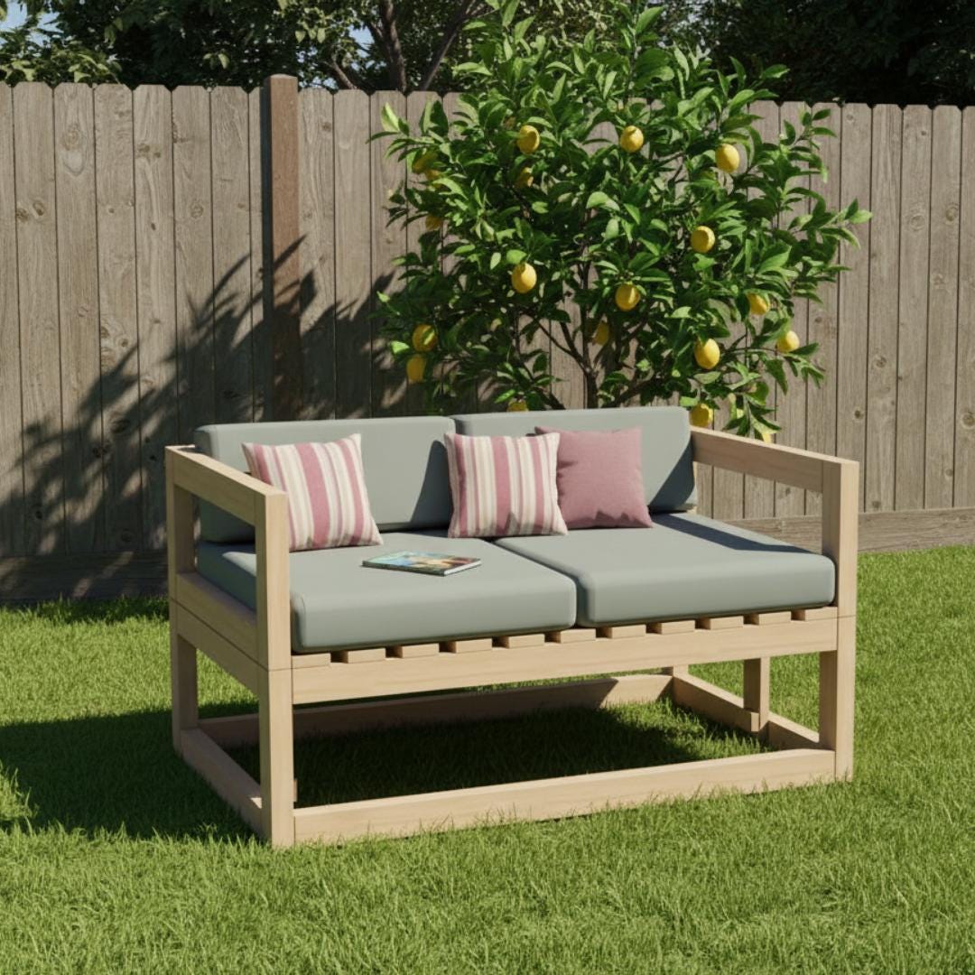 Convertible Outdoor Sofa Bed Plan PDF | Multi-Position Lounger, Adjustable Backrest, DIY Daybed