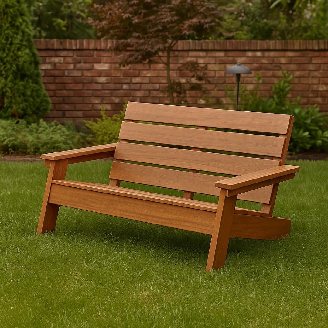 Double Adirondack Chair Plan PDF | Two-Seat Wide Design, Outdoor Furniture, DIY Project