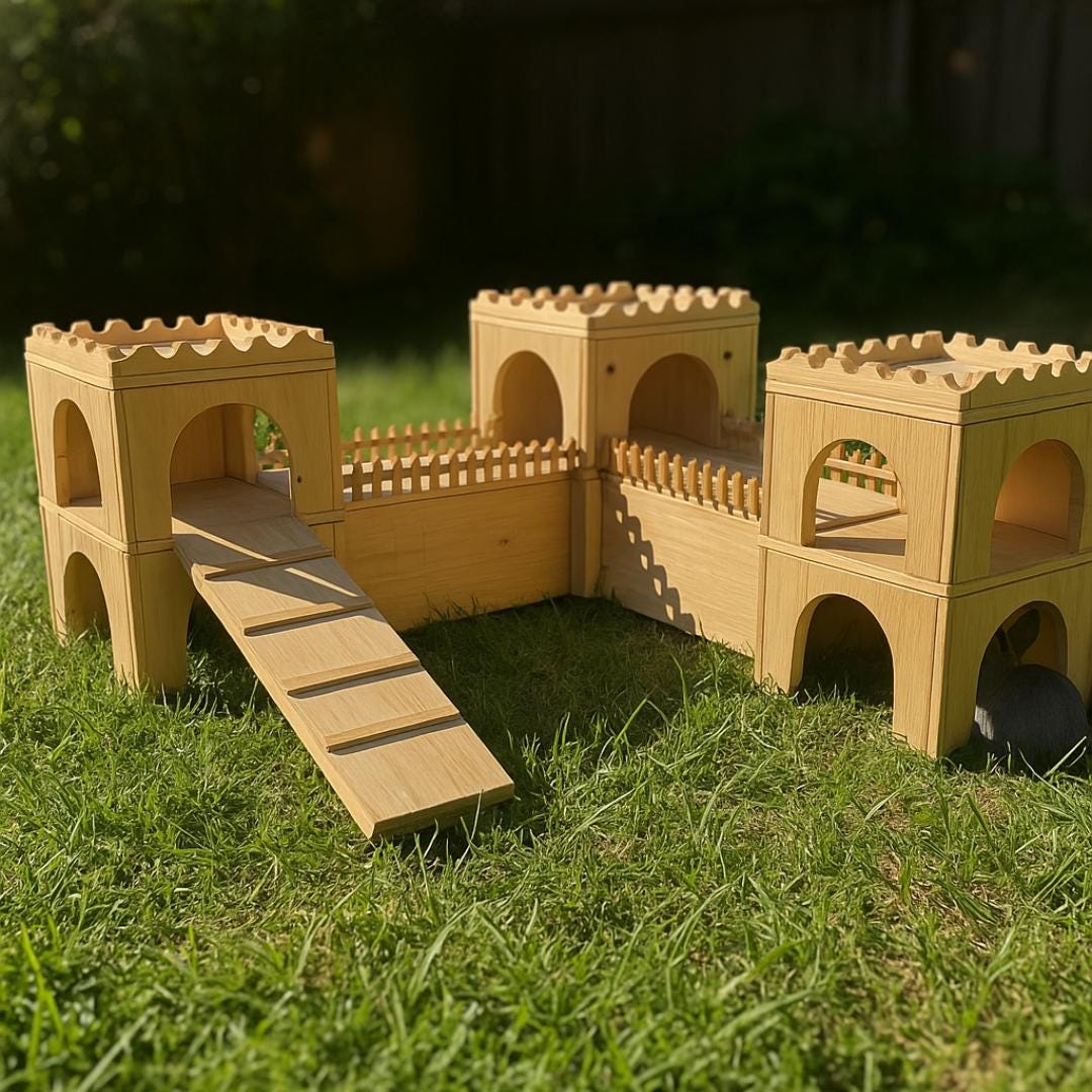 Devan Special Bundle: Rabbit Litter Box with Bottle Holder & Modular Castle Playground PDF Plans