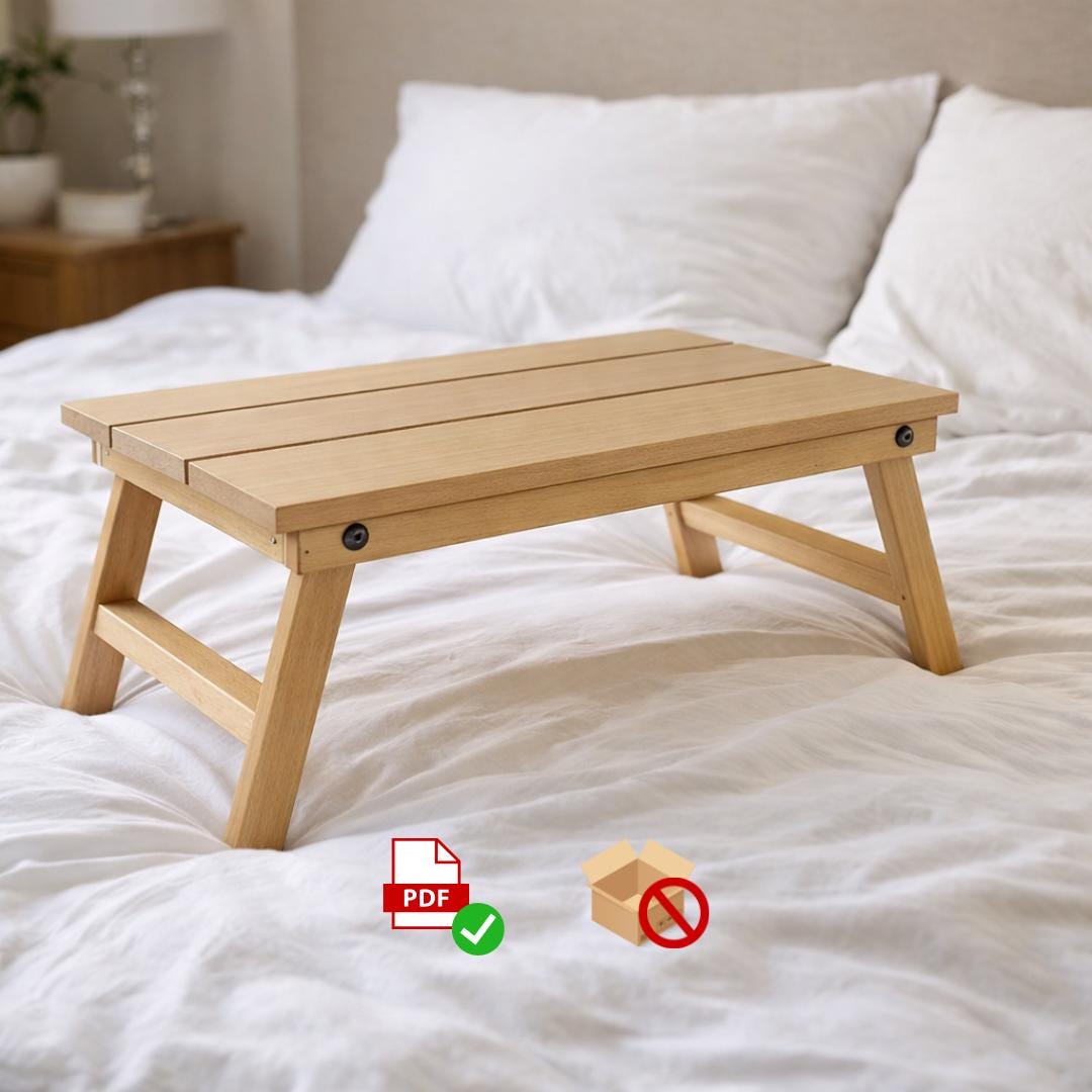 DIY Folding Bed Tray Table PDF Plan | Beginner Woodworking Project