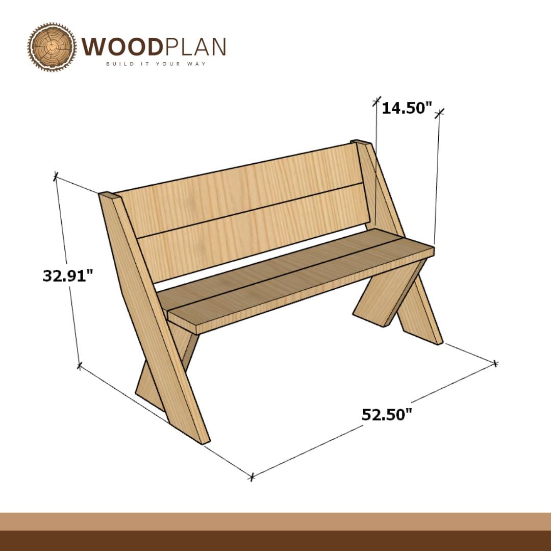 Cedar Leopold Bench Plans – Beginner DIY Woodworking PDF – 2x8 Outdoor Garden Seat Blueprint