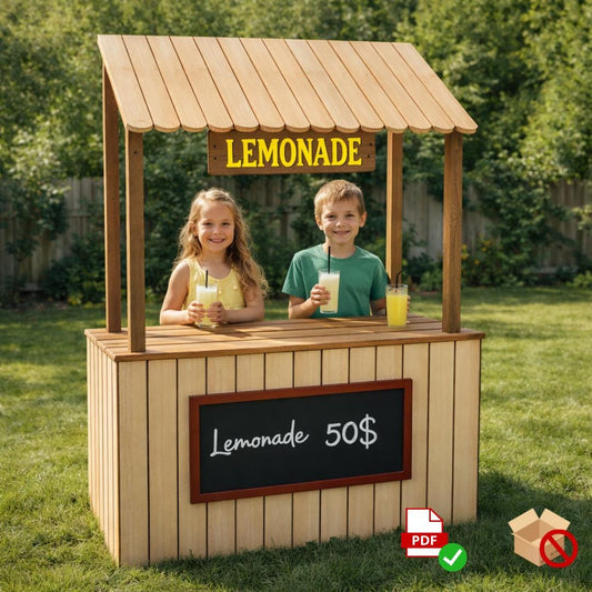 DIY Kids Lemonade Stand Plans PDF: Beginner Woodworking Project (Digital Download)
