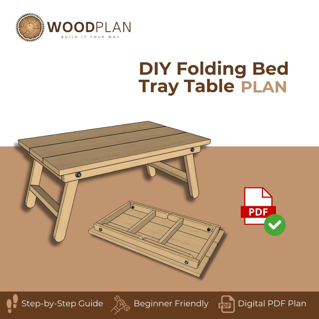 DIY Folding Bed Tray Table PDF Plan | Beginner Woodworking Project