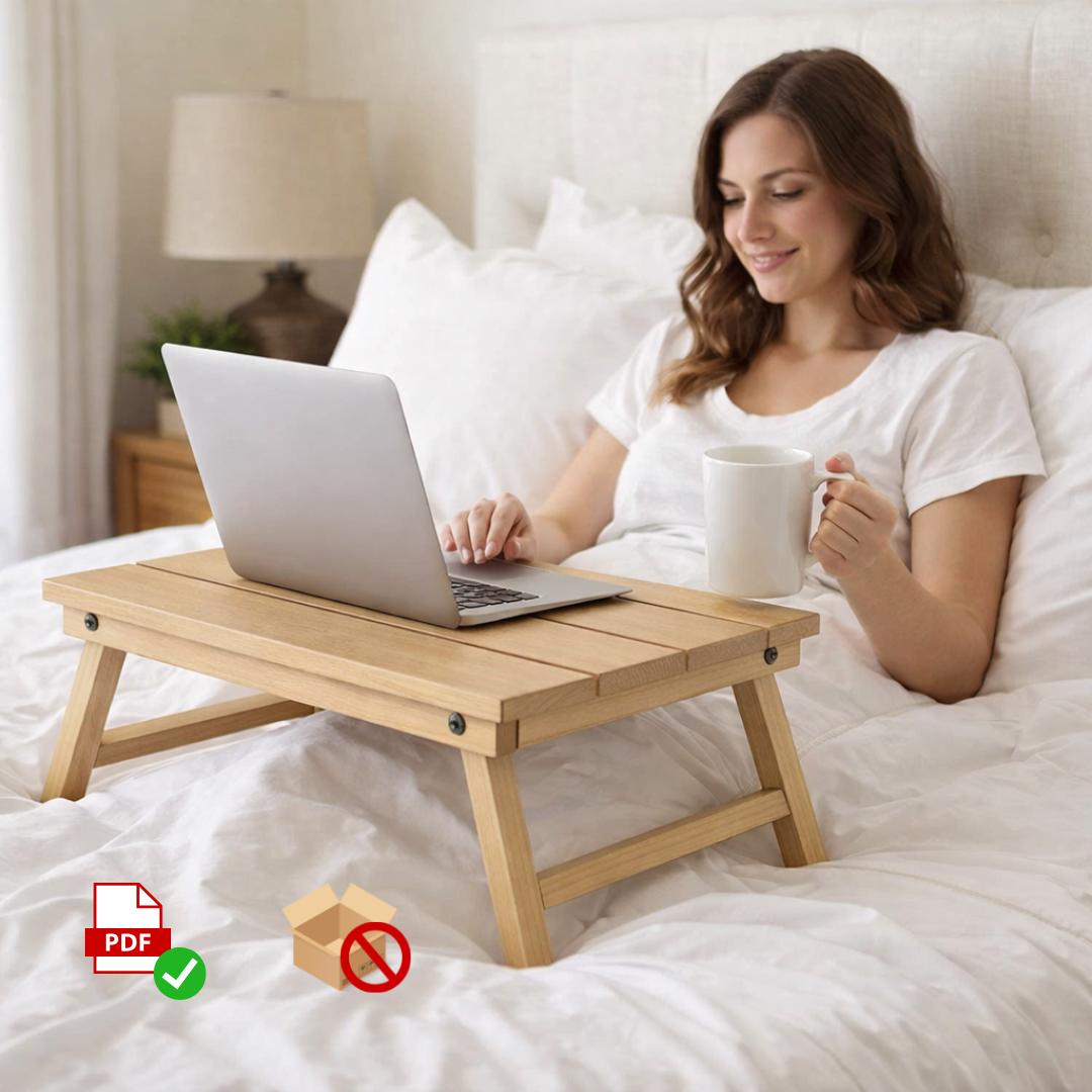 DIY Folding Bed Tray Table PDF Plan | Beginner Woodworking Project