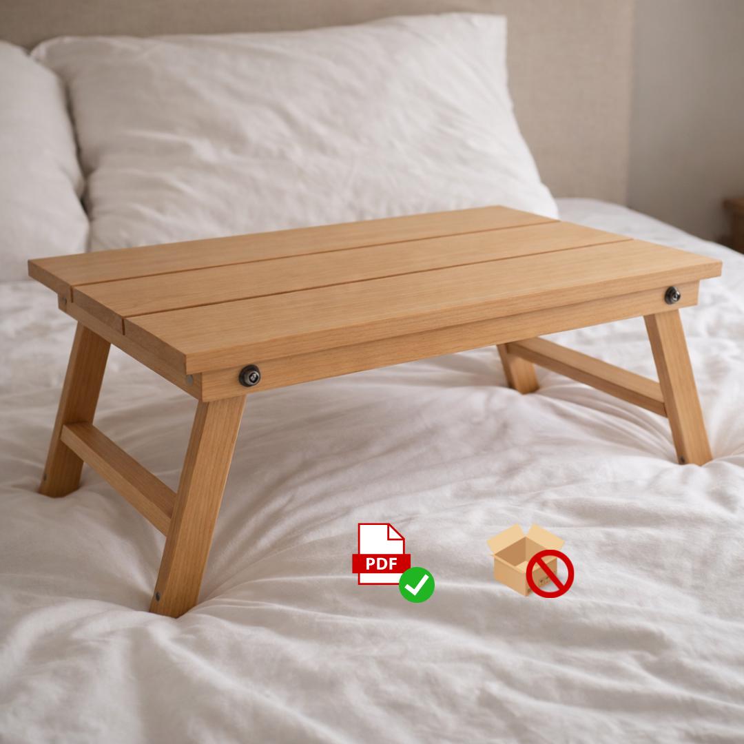 DIY Folding Bed Tray Table PDF Plan | Beginner Woodworking Project