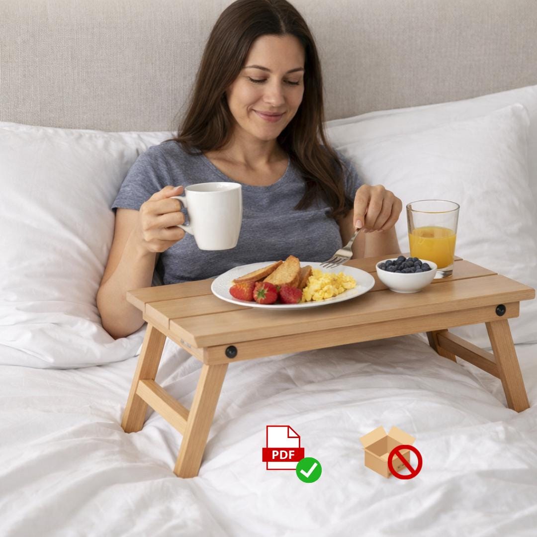 DIY Folding Bed Tray Table PDF Plan | Beginner Woodworking Project