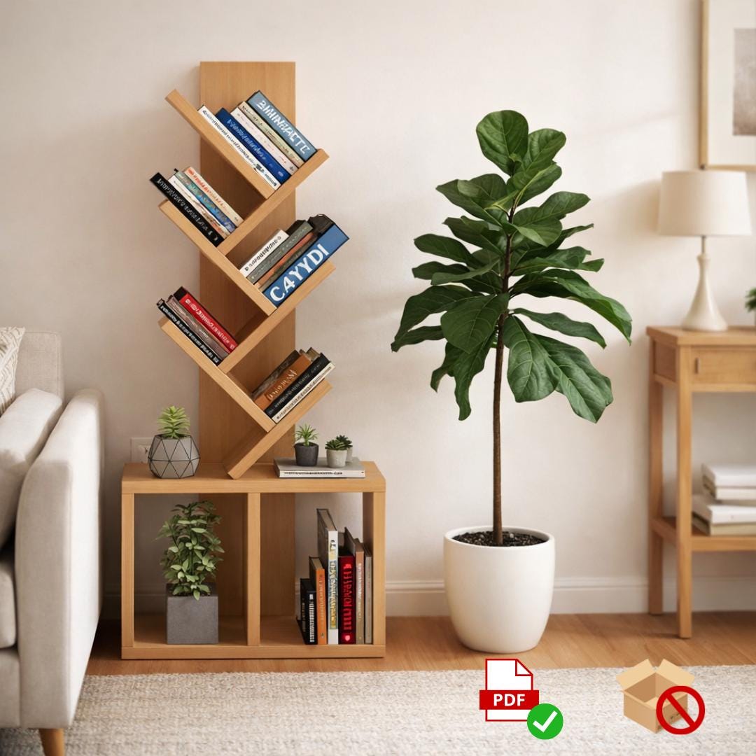 DIY Book Nook Tower PDF Plan | 2x10 & 2x12 Modern Woodworking Plans | Beginner