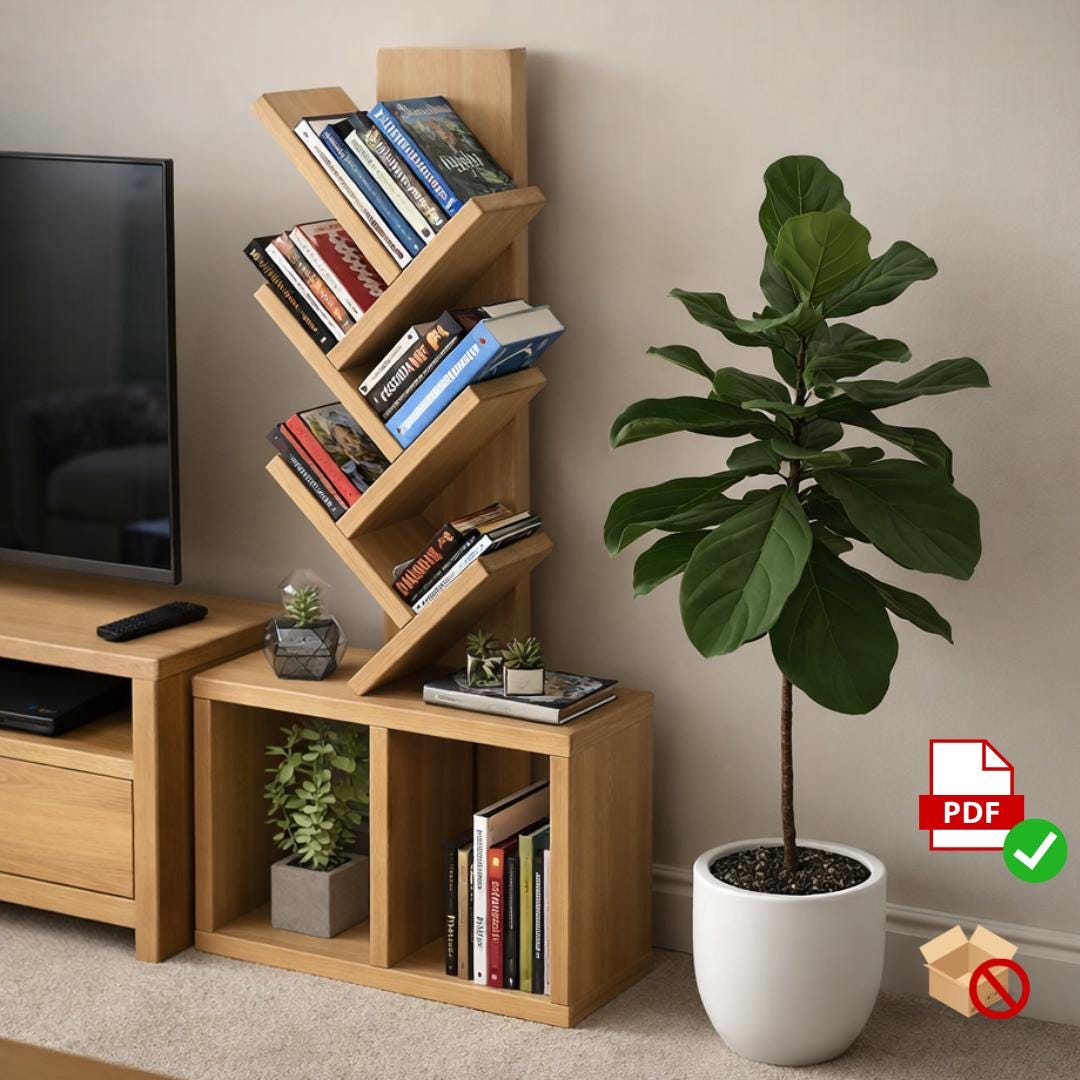 DIY Book Nook Tower PDF Plan | 2x10 & 2x12 Modern Woodworking Plans | Beginner