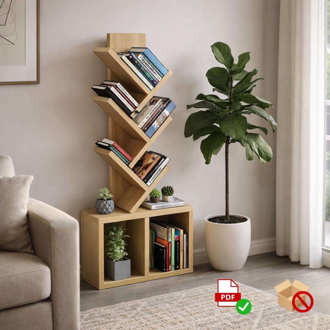 DIY Book Nook Tower PDF Plan | 2x10 & 2x12 Modern Woodworking Plans | Beginner