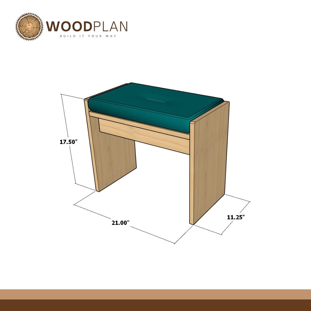 DIY Modern Minimalist Bench Stool Plan PDF | Beginner Woodworking Plan