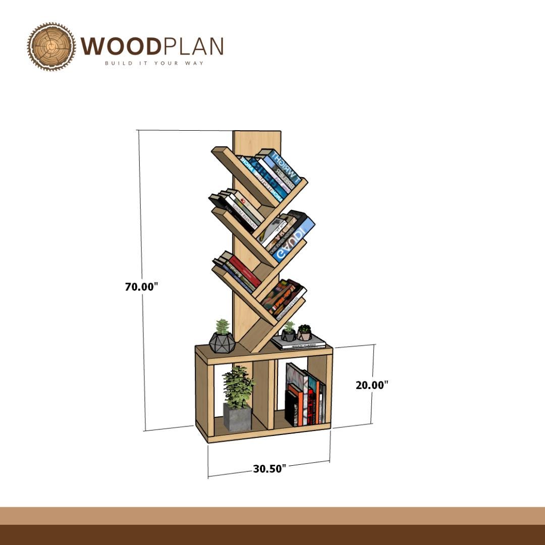 DIY Book Nook Tower PDF Plan | 2x10 & 2x12 Modern Woodworking Plans | Beginner