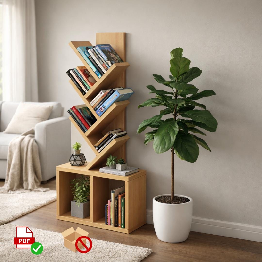 DIY Book Nook Tower PDF Plan | 2x10 & 2x12 Modern Woodworking Plans | Beginner