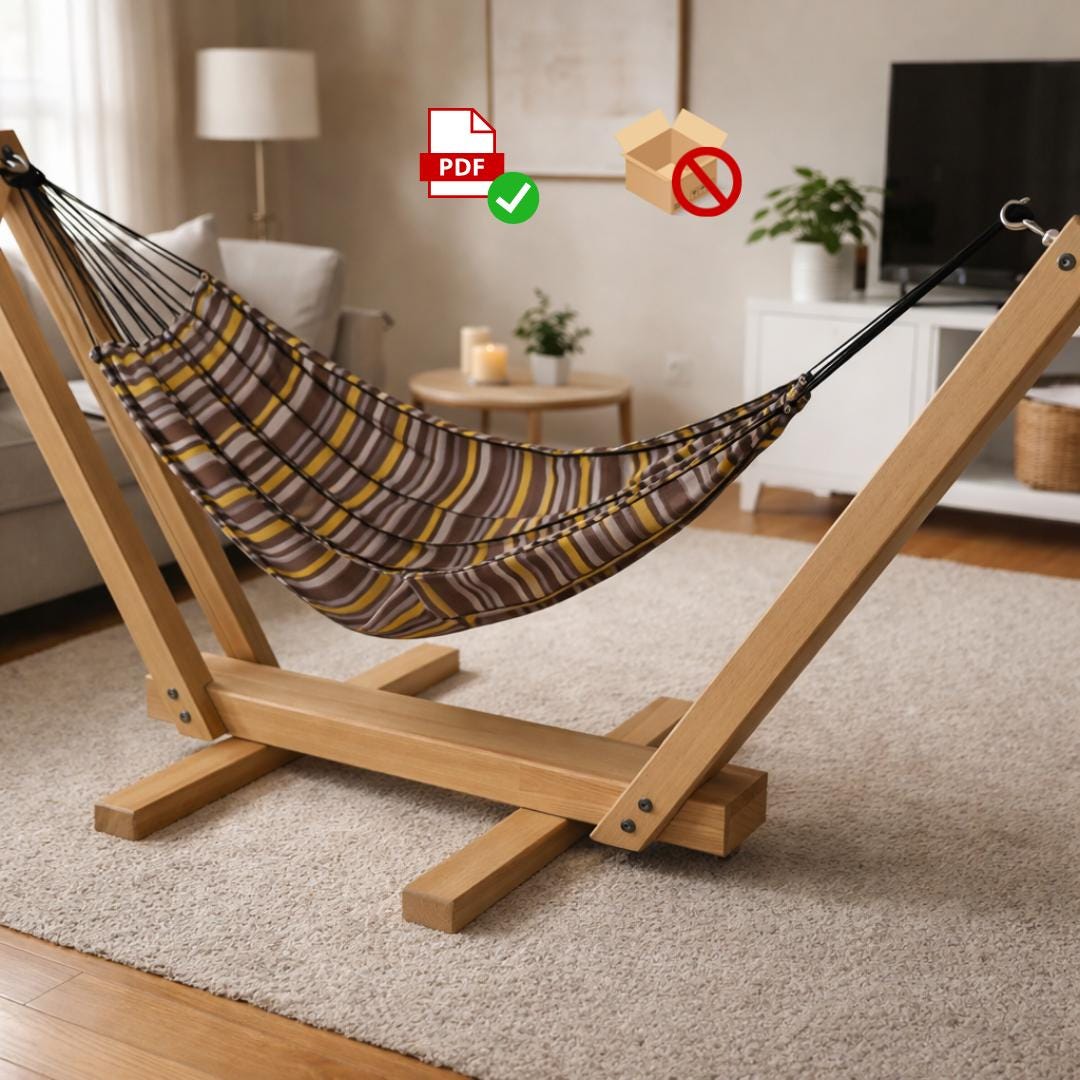 DIY Cat Hammock Stand Plan PDF | Boho Macrame Pet Bed Frame | woodworking plan