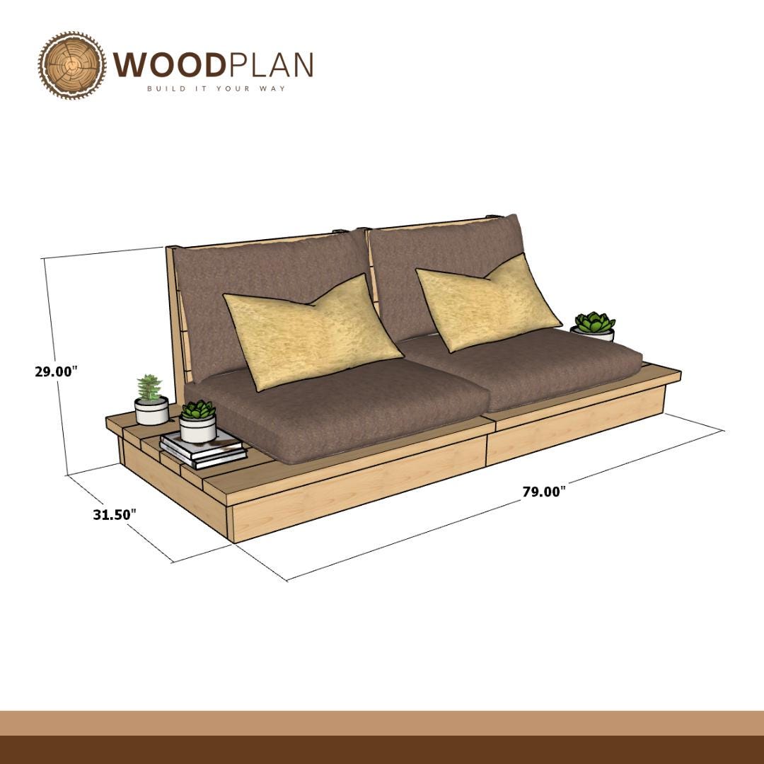 DIY Japanese-Style Low Sofa Woodworking Plans | Modular Chair Pair | Digital PDF