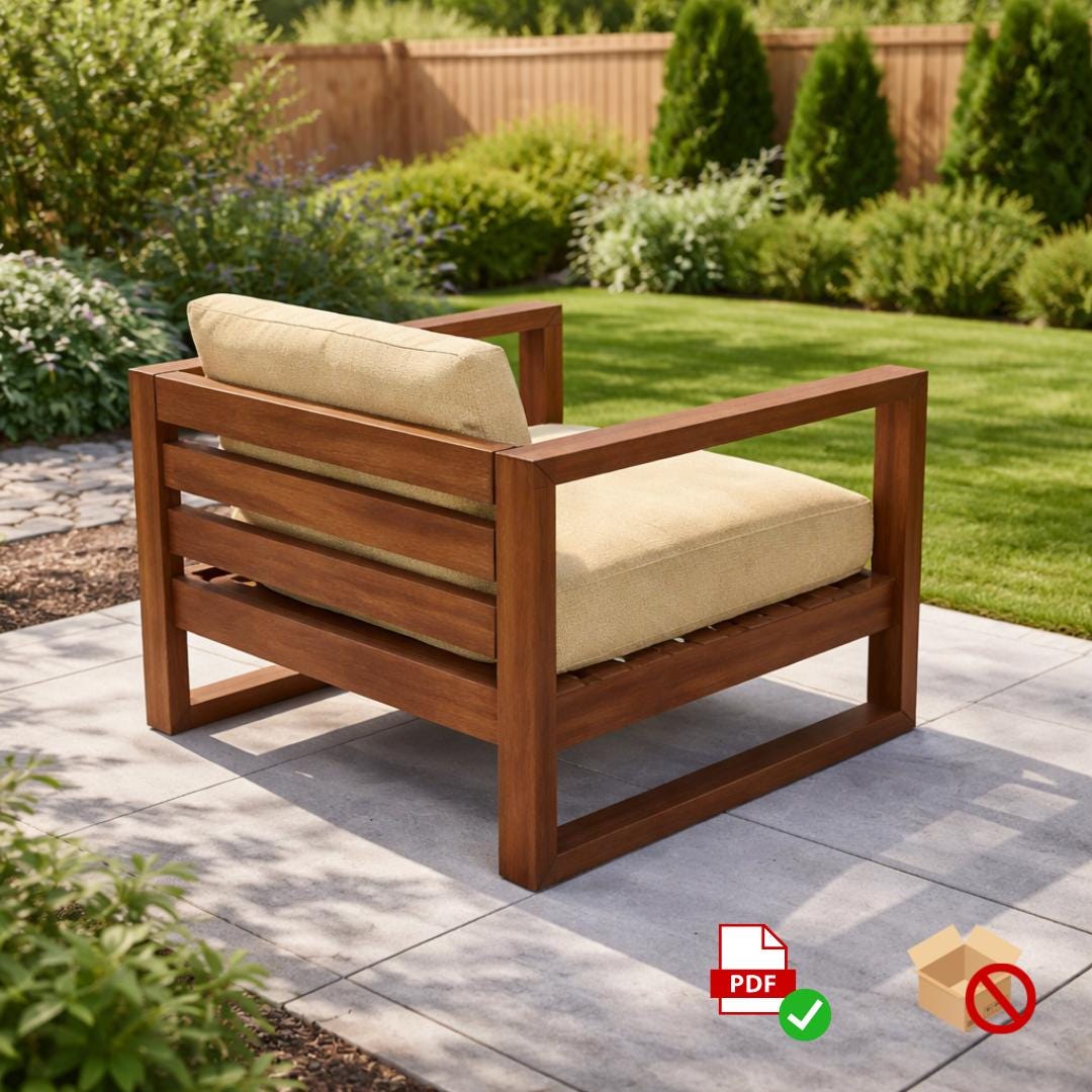 Modern Outdoor Chair | Outdoor Furniture Woodworking | Beginner-Friendly PDF