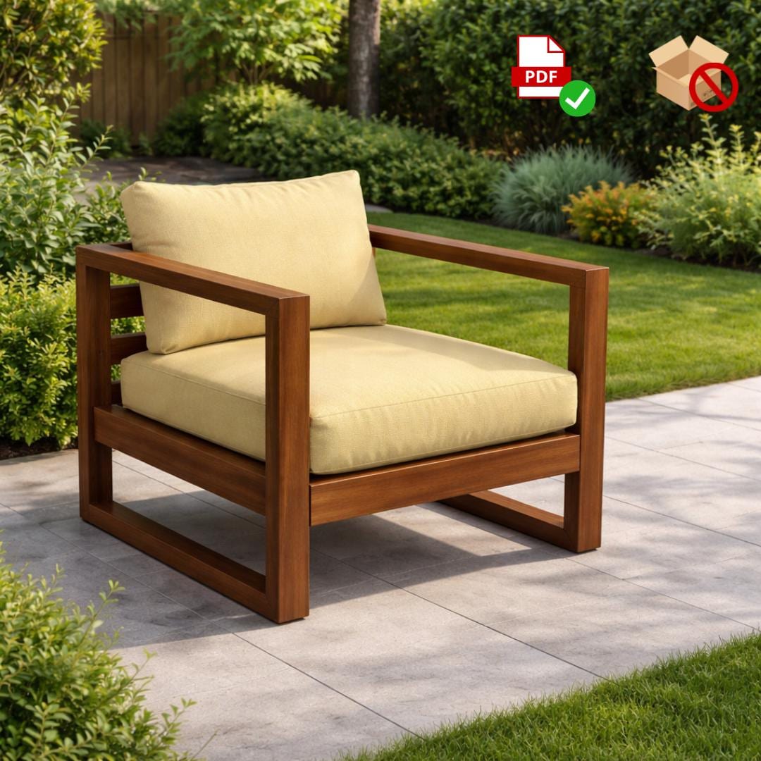 Modern Outdoor Chair | Outdoor Furniture Woodworking | Beginner-Friendly PDF