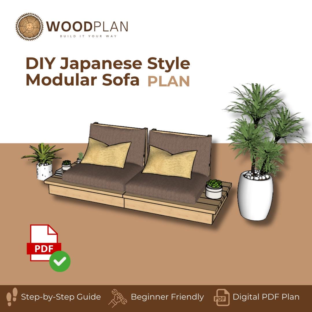 DIY Japanese-Style Low Sofa Woodworking Plans | Modular Chair Pair | Digital PDF