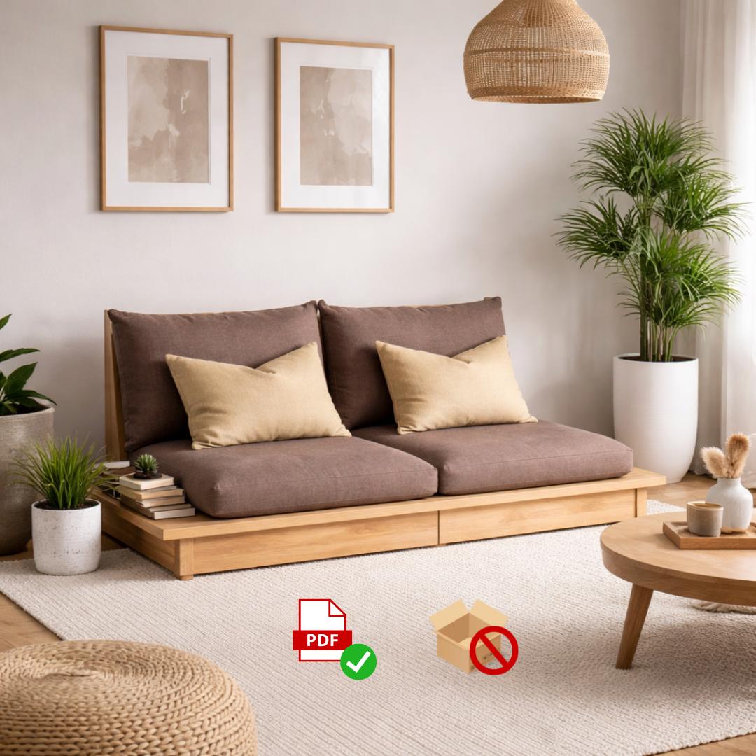DIY Japanese-Style Low Sofa Woodworking Plans | Modular Chair Pair | Digital PDF